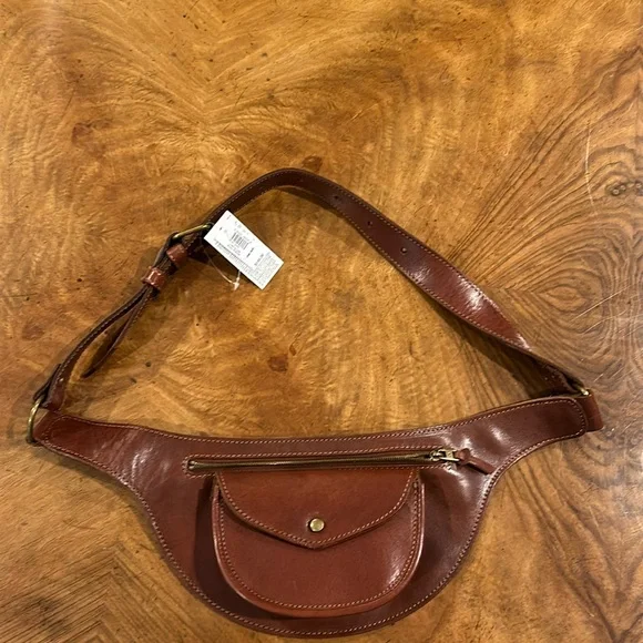 Banana Republic Brown Leather Crossbody Belt Bag - Picture 1 of 5